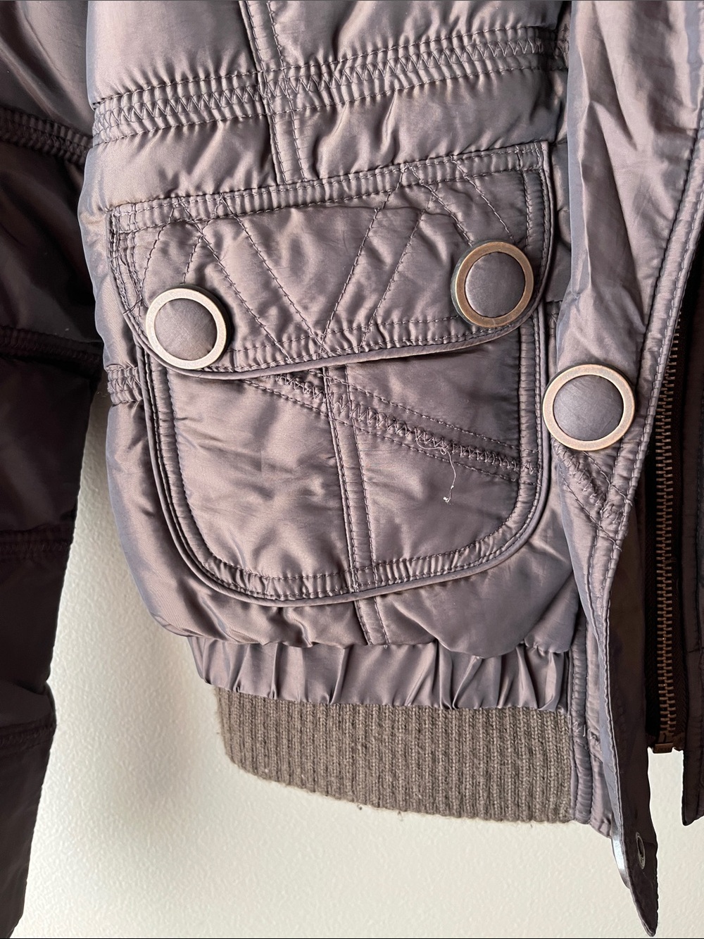 Mixit Brown Puffer Bomber Jacket - Picture 2 of 6